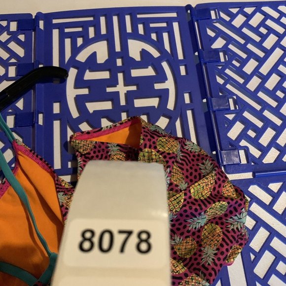 Speedo Swimsuit Womens 32 Pineapple Print Stretch Tie Back Beach One Piece‎ 8078 - Picture 6 of 6